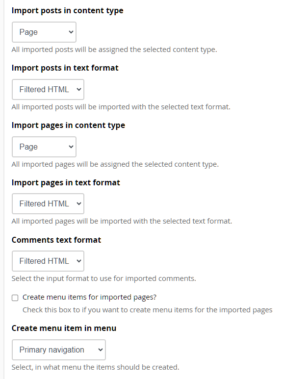 WordPress Import UI