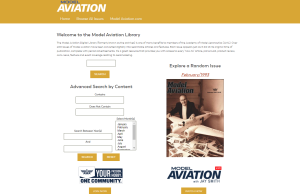 homepage of model aviation library